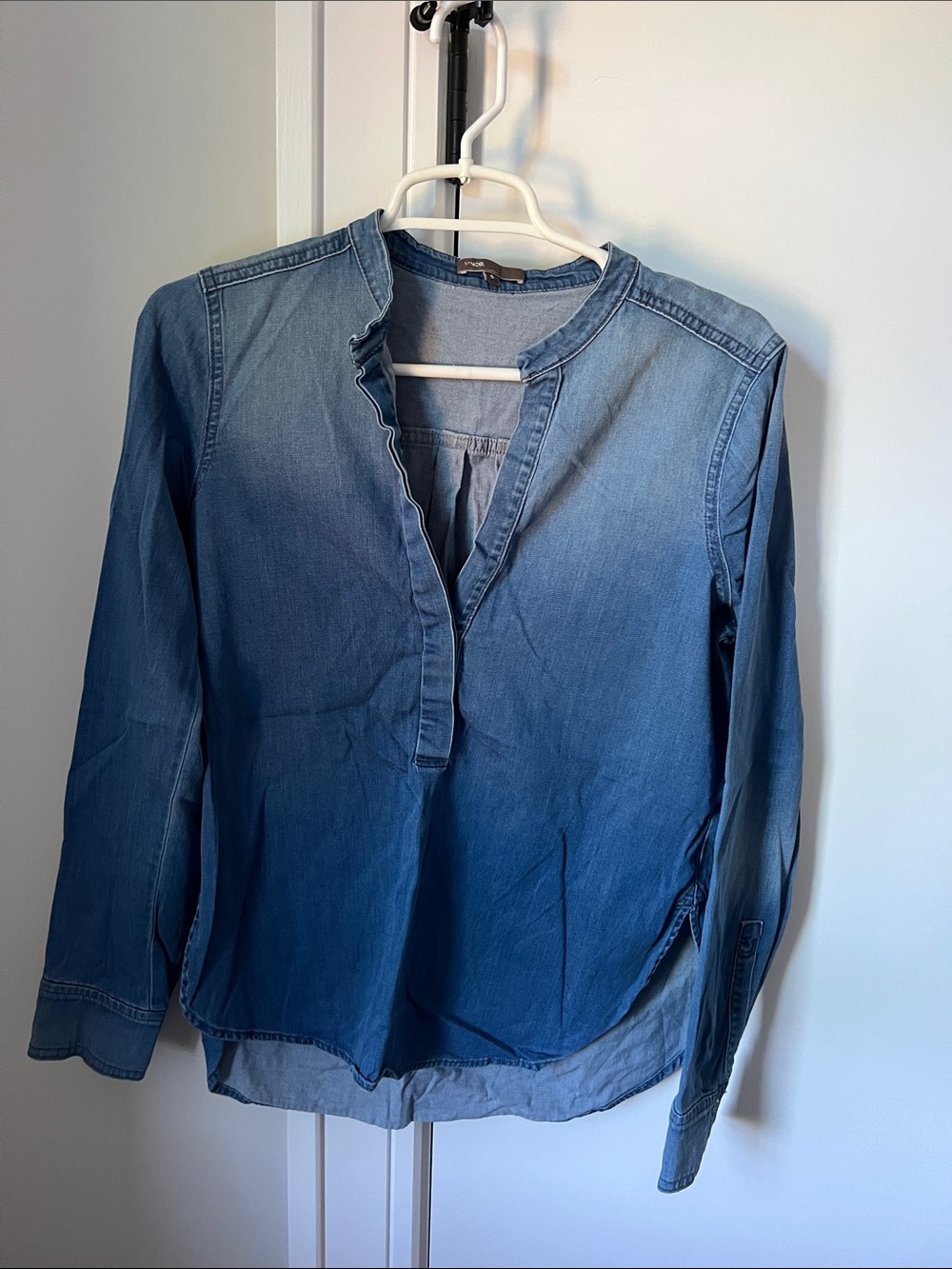 Vince Blue Denim Tunic Blouse